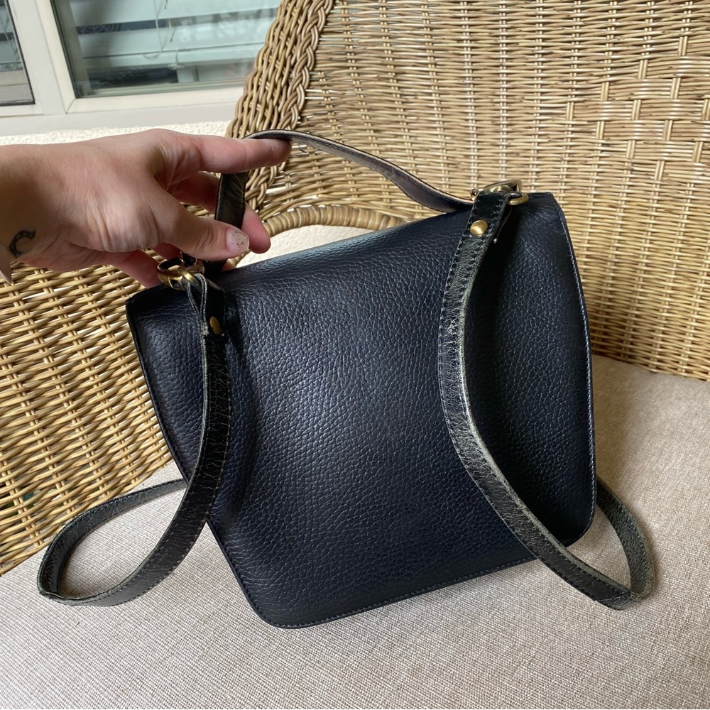Mark Cross Black Leather Top Handle Handbag - Picture 4 of 8